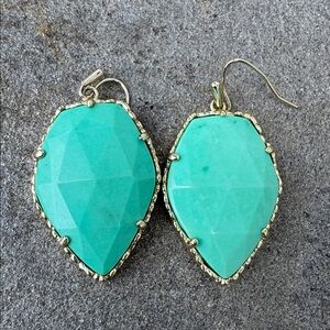 Kendra Scott Corley Mint Green & Gold Earrings
